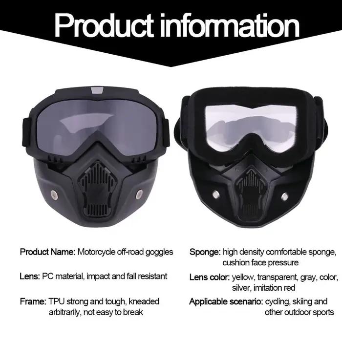 Lunettes de Motocross anti-poussière, réglables, respirantes, protection complète du visage, masque