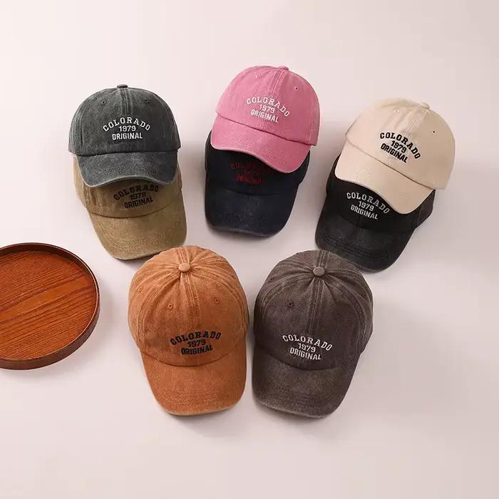 Casquette de baseball avec lettres brodées pour enfants, mode rétro, chapeau en langue de canard pou