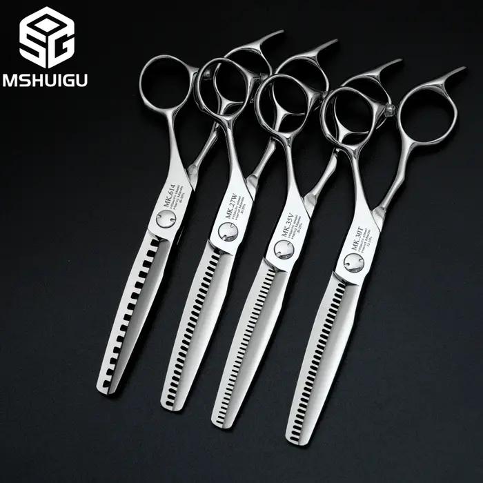 MSHUIGU Ciseaux de barbier professionnels VG10 de 6 pouces, ciseaux à effiler multi-usages avec desi