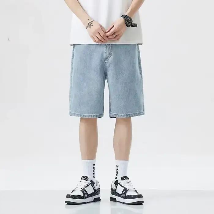 Été hommes nouveau jean décontracté Shorts en vrac coréen mi taille haute mode genou longueur Denim