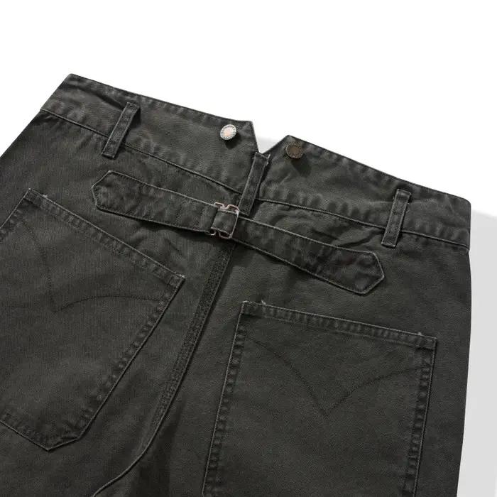 Pantalon de travail en toile haute densité YKK avec fermeture éclair, Legging large, pantalon Ami Ka