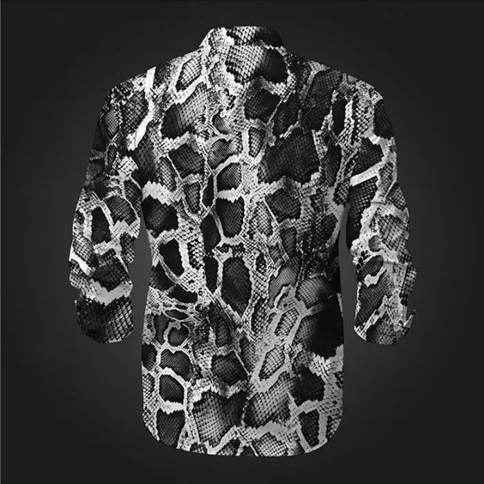 Chemise imprimée en peau de serpent pour hommes, nouveau modèle Animal imprimé en 3D, athloisir, rue