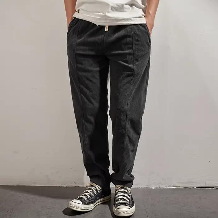 Pantalon élastique en velours côtelé pour homme, pantalon de protection, bundle ample, pieds, salope