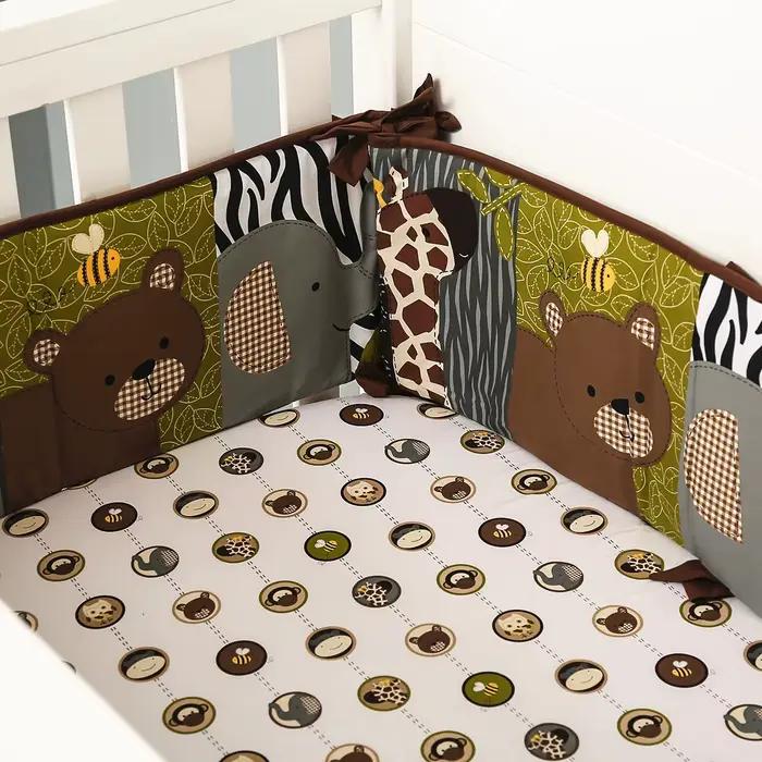 7 pièces animaux de la forêt bébé berceau ensemble de literie pépinière bébé berceau ensemble pour c