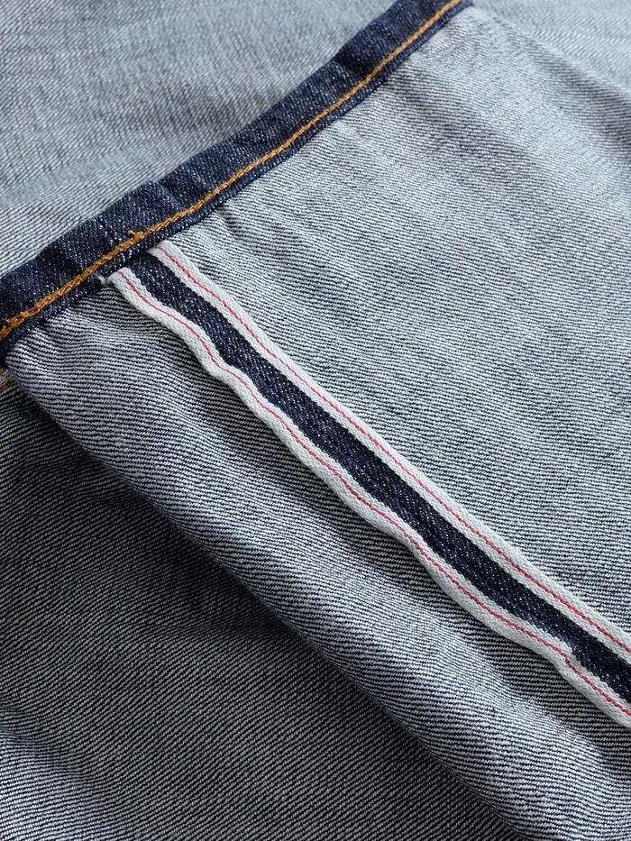 Jean en Denim à lisière rouge lourde pour hommes, pantalon droit ample de haute qualité, une lavage,
