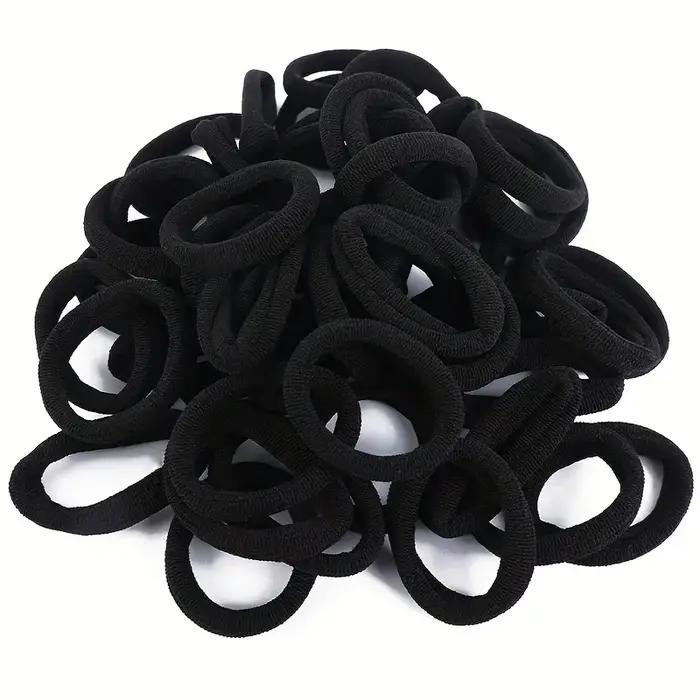 100 pièces bandes de cheveux à haute élasticité pour filles bandeau noir attaches en caoutchouc élas