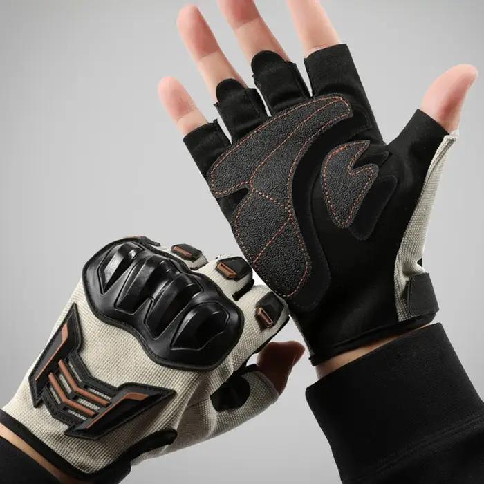 Gants demi-doigt pour hommes, gants de protection d'extérieur F, tenue de sport, résistants à l'usur