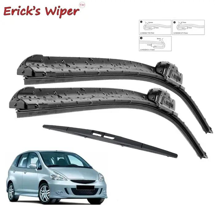 Erick's Wiper-Kit d'essuie-glace avant et arrière, pour Honda Fit Jazz 1 2002-2008, brosse pour pare