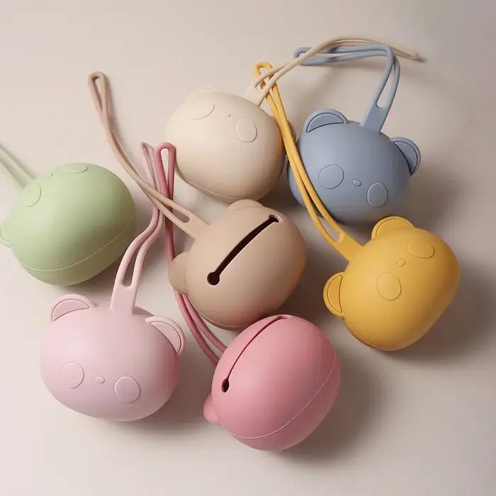 Nouveauté vente chaude épais panda ours forme bébé sucette étui support Silicone mamelon couverture