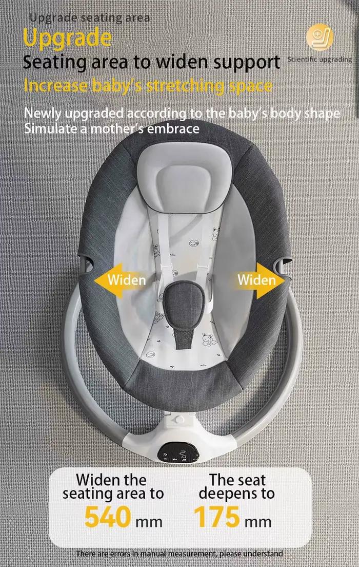 Berceau électrique pour bébé, chaise à bascule musicale Bluetooth, moustiquaire, télécommande pour n