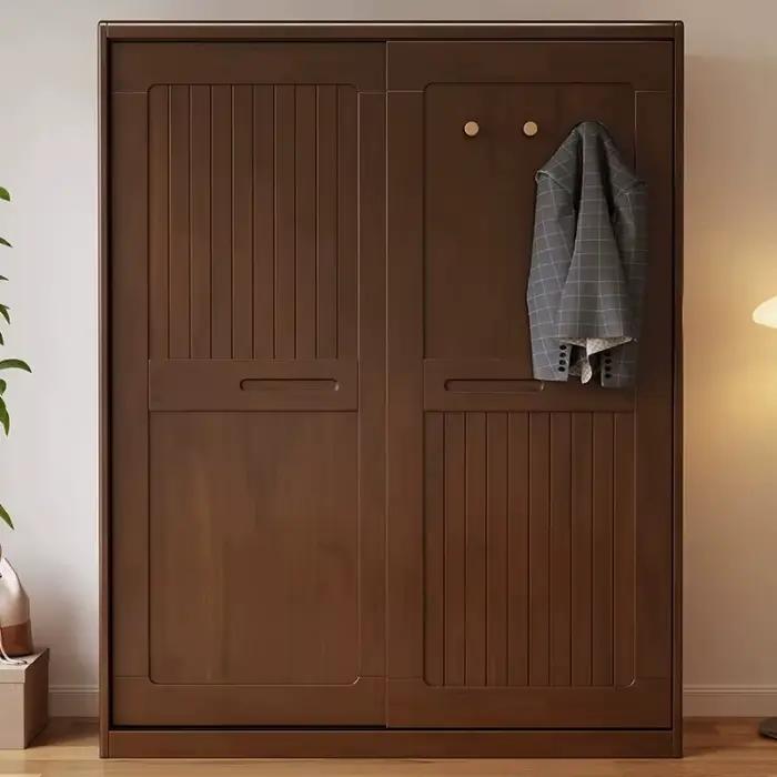 Armoire de luxe à portes coulissantes pour chambre, placards de rangement, armoire à vêtements en bois style ferme, meuble de chambre à coucher