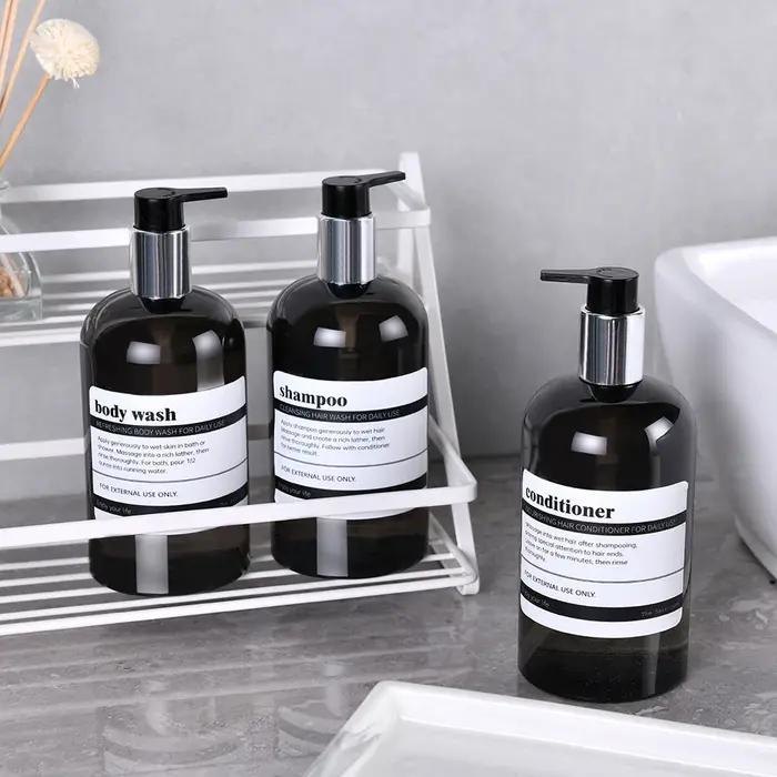 Ensemble d'étiquettes autocollantes pour salle de bain, shampoing et Gel douche, distributeur de sav