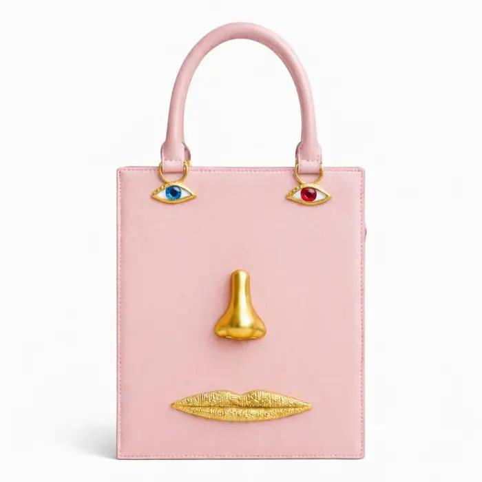 Sac à main vintage 3D pour femme en cuir PU de haute qualité, sac carré avec décoration œil de bijou