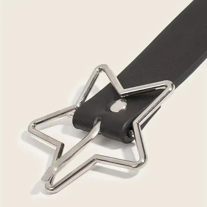 Y2K Punk étoile oeillet noir Rivet ceinture Goth Pu cuir ceintures pour femmes jean pantalon garçons