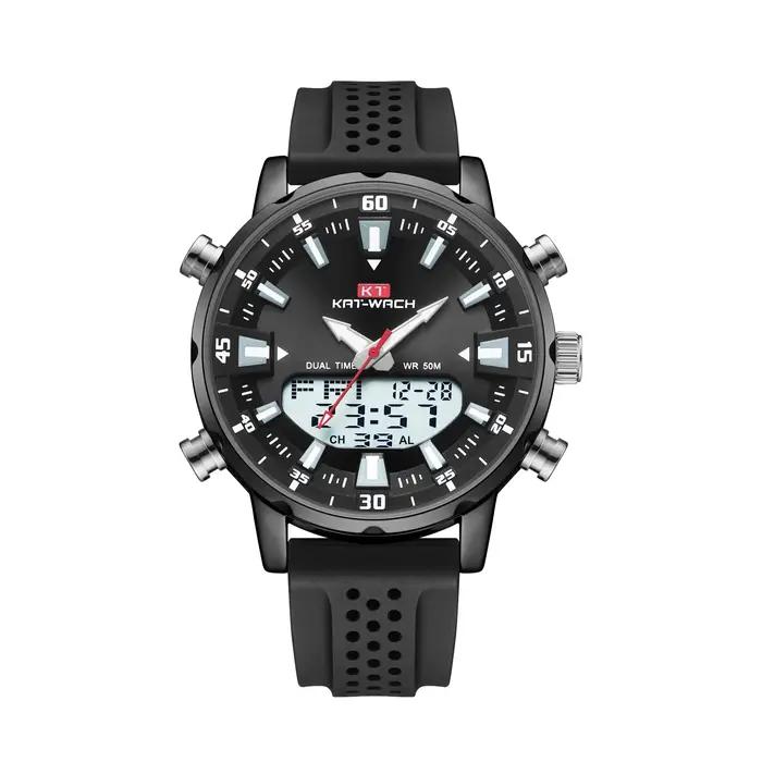 Kat-Wach-Montre à quartz étanche pour homme, originale, automatique, de haute qualité, noire, cadeau