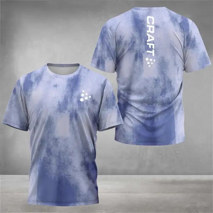 T-shirt à col rond imprimé à la mode pour hommes, haut à manches courtes, badminton et tennis, vêtem