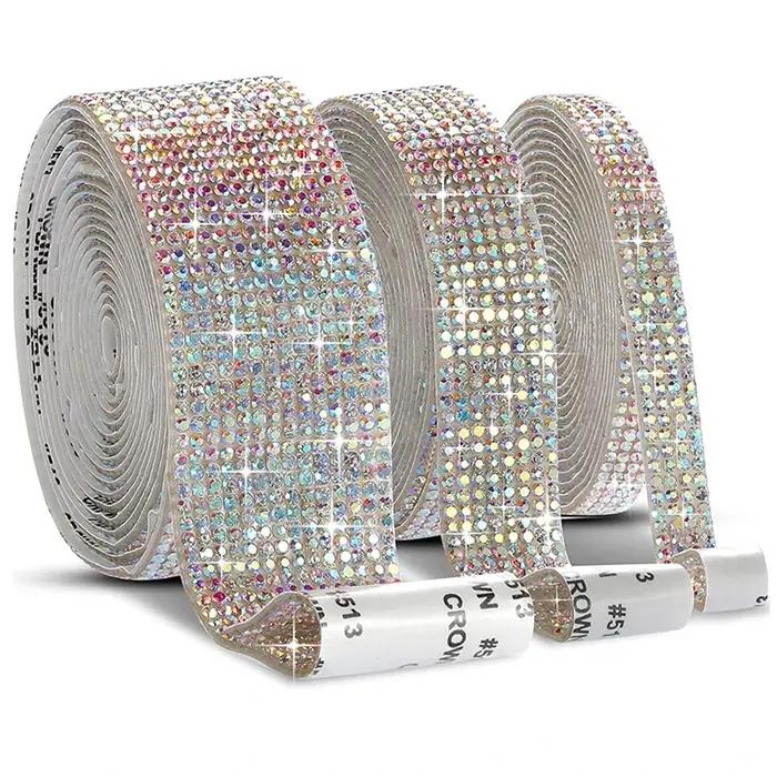 Autocollant auto-adhésif en strass cristal, ruban de diamant, autocollant de bricolage, artisanat d'
