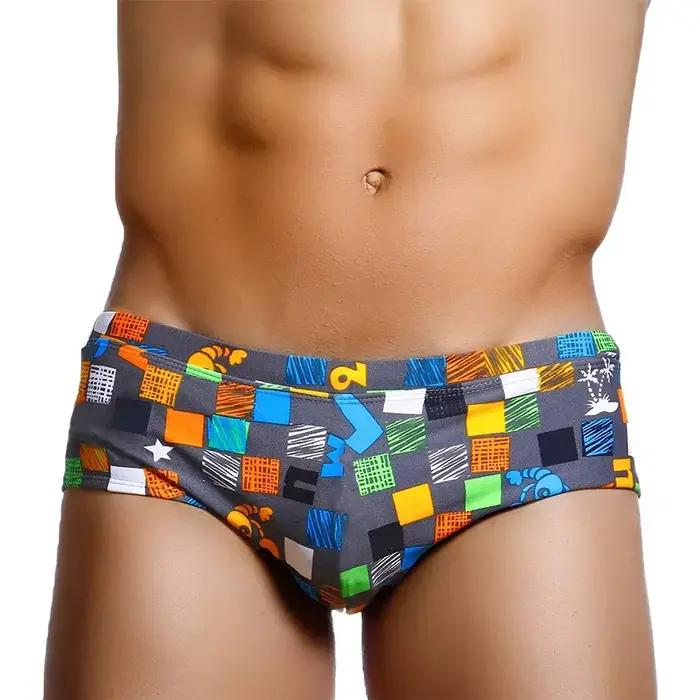 Sexy été hommes maillots de bain maillots de bain carré Graffiti Surf maillot de bain Boxer slips Bi