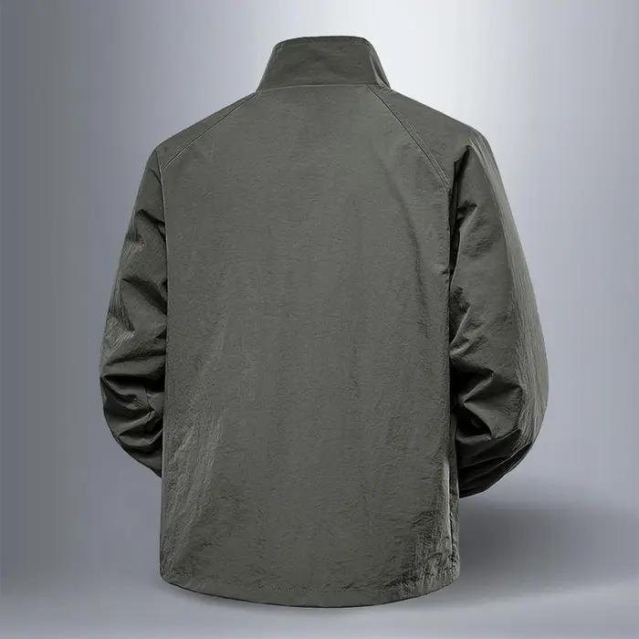 Printemps automne hommes veste décontracté en plein air col montant fermeture éclair coupe-vent impe