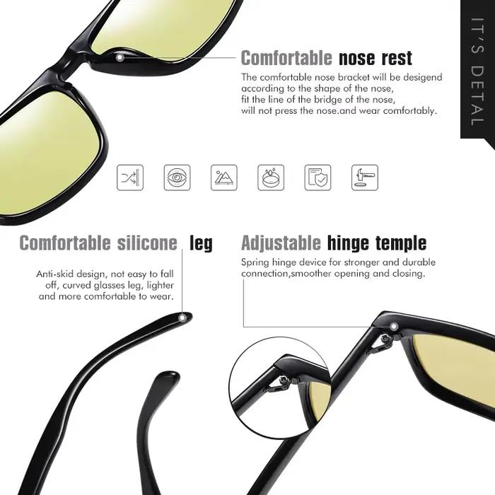 Lunettes de soleil à changement de lumière bleue, Design à Micro-Rivet pour la conduite et l'évasion