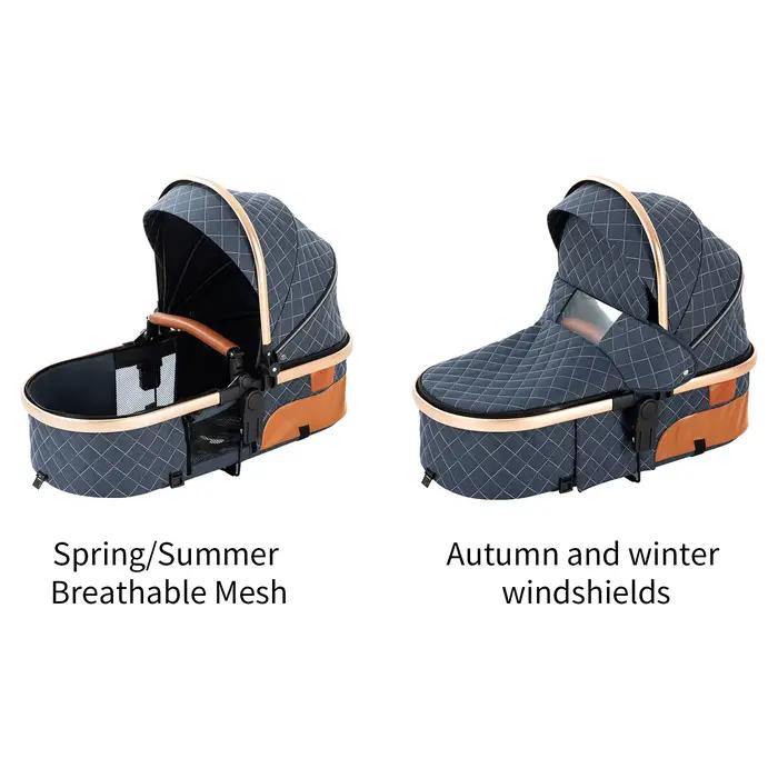 Poussette légère et portable pour bébé, système de voyage avec siège inclinable et panier de rangeme