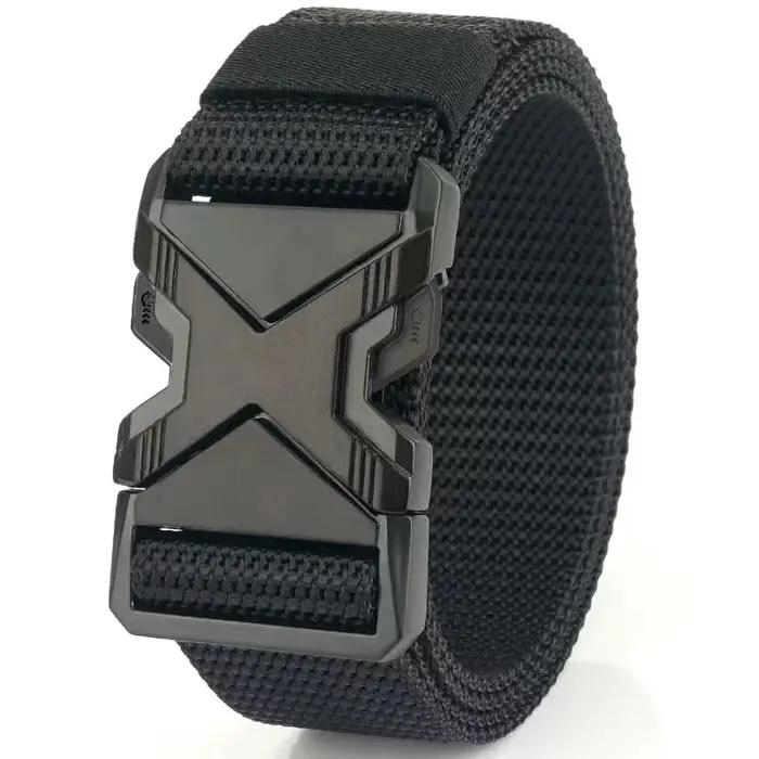 Ceinture à boucle en Nylon tressé pour hommes, légère et respirante, 125cm, pour les déplacements qu