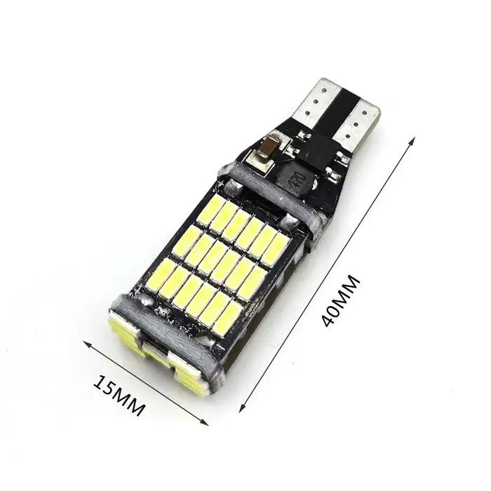 Ampoule LED pour voiture T15 W16W 4014 45SMD W5W, 10 pièces, feu de signalisation LED Super lumineux