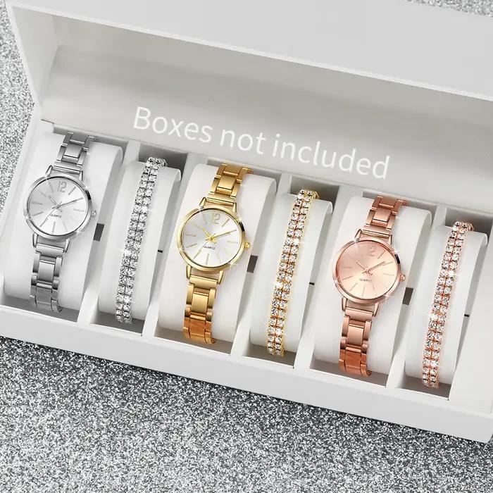6 pièces/ensemble montre pour femme mode bracelet en acier montres à Quartz ensemble de bracelets en