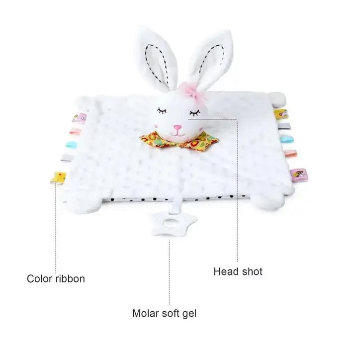PANGDUBE – couverture de sécurité pour bébé, jouet en peluche éléphant avec hochet, anneau de dentit