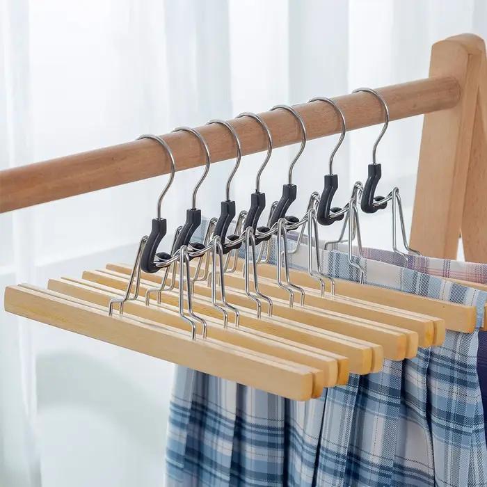 Cintre multifonctionnel en bois massif pour pantalons, 5/10 pièces, support de séchage de vêtements