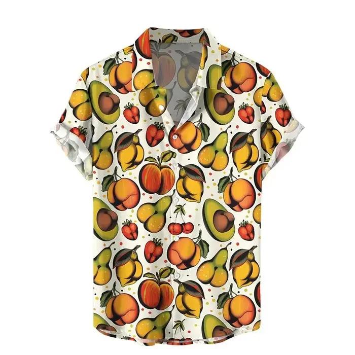 Nouvelles Chemises Hawaïennes Courtes pour Hommes 2026, Style 3D, Imprimé Champignons, Tendance, Coo