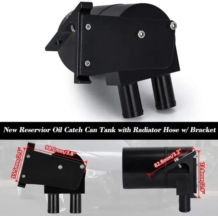 Kit de réservoir de réservoir de récupération d'huile de réservoir noir avec tuyau de radiateur en S
