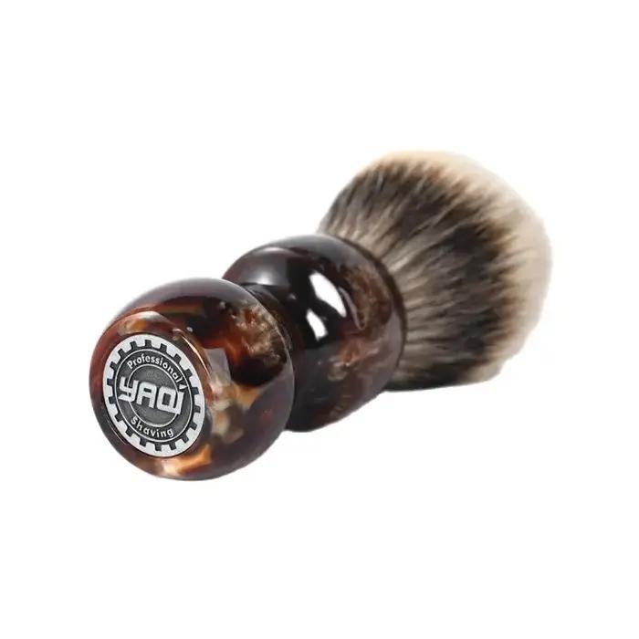 YAQI Caramel 26MM deux bandes poils de blaireau hommes brosse de rasage humide