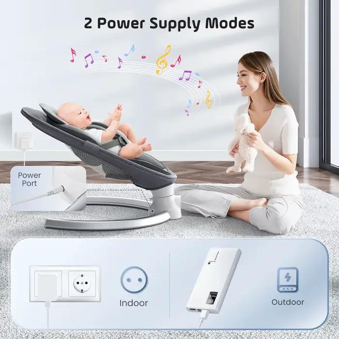 Balançoire électrique pour bébé, balance pour bébé avec application et télécommande de naissance jus