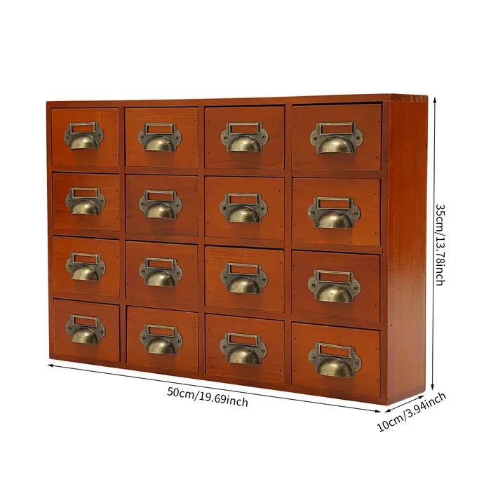 Armoire de rangement à 16 tiroirs, coffres et armoires d'apothicaire, boîte de rangement d'herbes, o