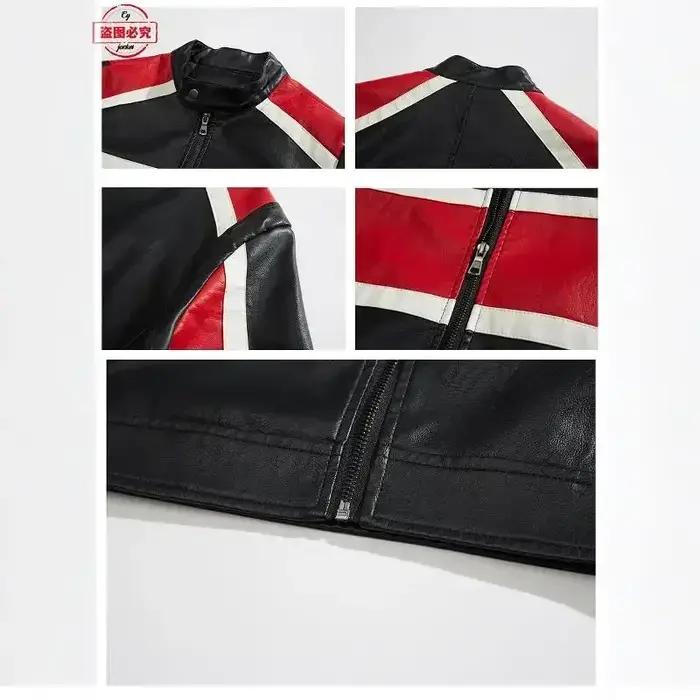 Veste en cuir avec logo de voiture ABARTH, veste rétro en cuir pu, coupe-vent, veste d'automne et d'
