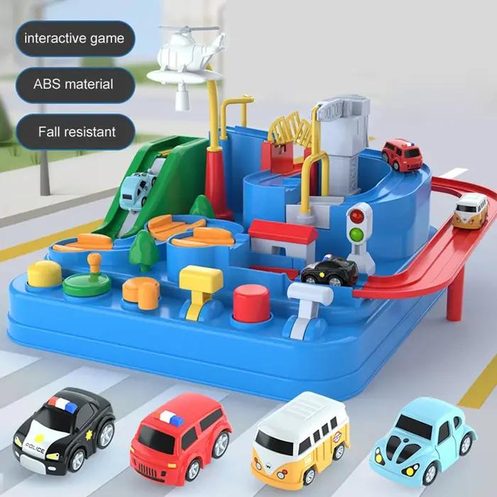 Modèle de Voiture sur Rail de Course Jouet Educatif pour Enfants Jeu dAventure sur Piste Cerveau Mécanique Train Interactif Animaux Fusée Spatiale Occasions Spéciales