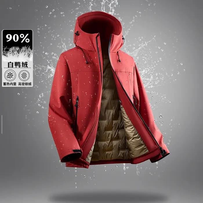 90% duvet de canard blanc hommes imperméable coupe-vent chaud doudoune 2025 veste d'hiver décontract
