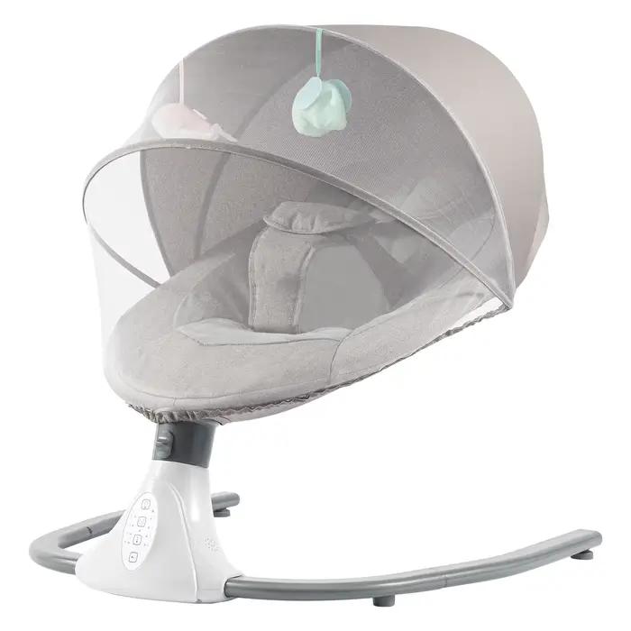 Berceau à bascule pour bébé, 4 vitesses, électrique, chaise à bascule, lit avec télécommande, panier