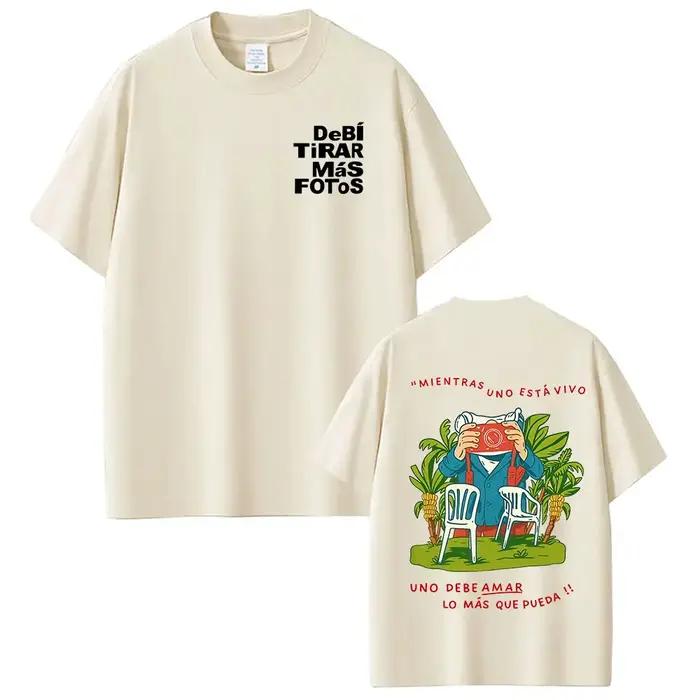 Rappeur Bad Bunny Tour 2025 Debi Tirar Mas Fotos DTMF Merch T-Shirt vêtements pour hommes été col ro