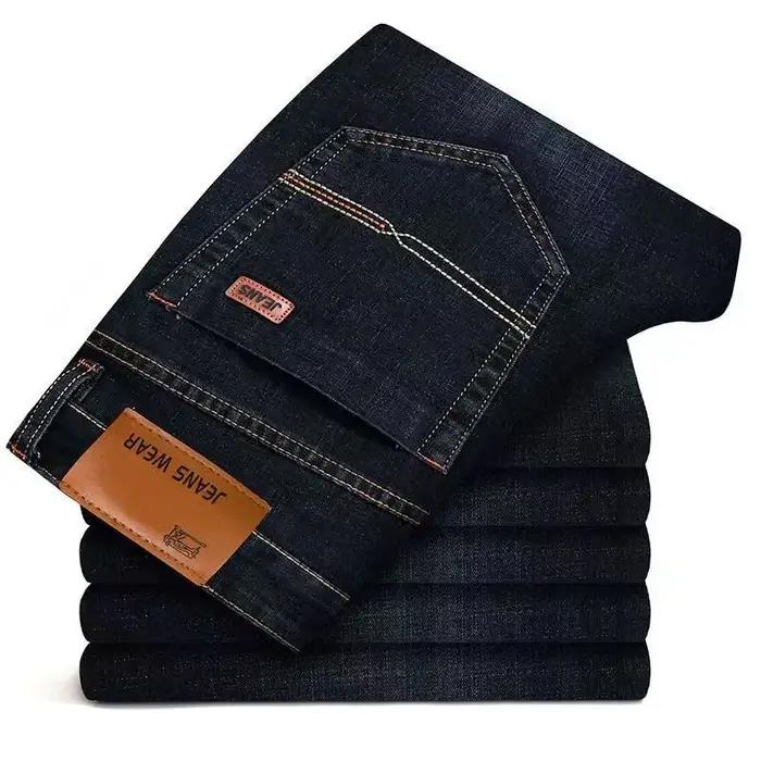 2025New hommes Stretch jean mâle classique élasticité affaires jean hommes mode confortable solide m
