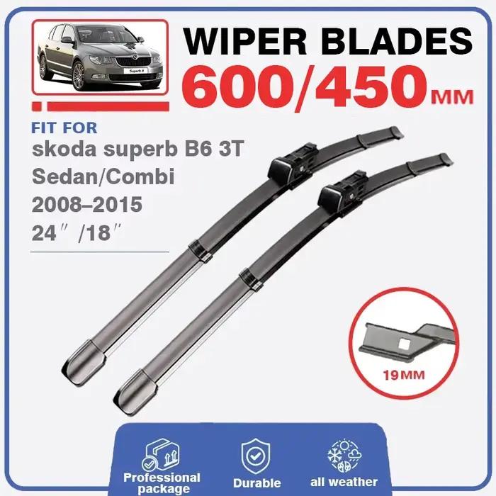 LHD – balais d'essuie-glace avant et arrière, pour Skoda Superb 2 B6 3T 2008 – 2015 berline, pare-br