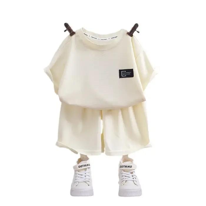 Ensemble de vêtements pour garçons et filles de 1 à 10 ans, vêtements coréens d'été en tissu gaufré