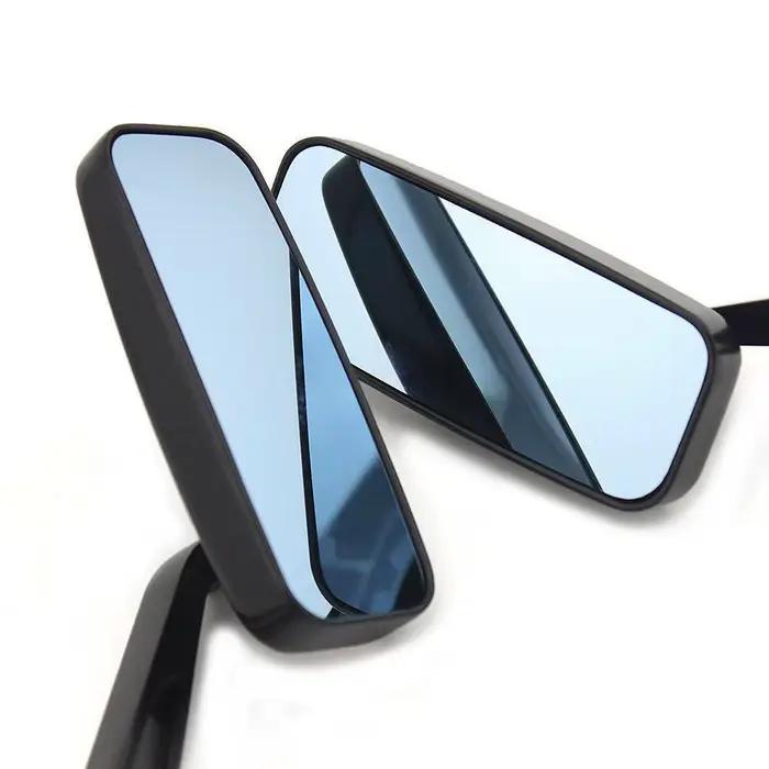 Rétroviseurs de moto rectangulaires noirs pour Harley Cruiser Bobber Chopper Softail Sportster