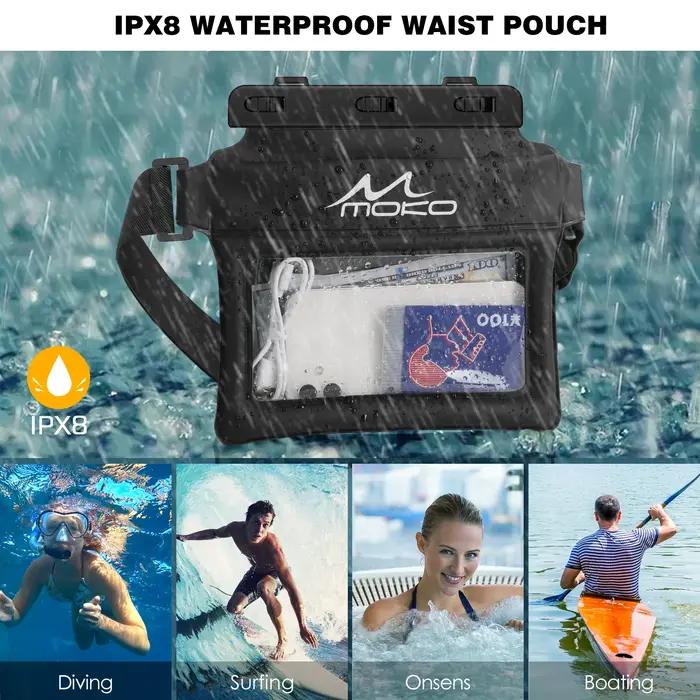 MoKo pochette de téléphone étanche Fanny Pack sac sec flottant pour natation kayak plongée en apnée