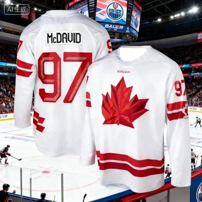 Nouveau modèle 2026 – Maillot de hockey sur glace du Canada – Édition spéciale fan McDavid – Kit de