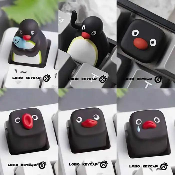 Série Pingu amusante, Expressions multiples, clavier mécanique de Style pingouin mignon, remplacemen