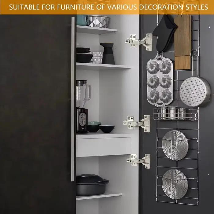 1PC Charnières de porte d'armoire avec amortisseur de fermeture douce pour meuble de cuisine et autres meubles