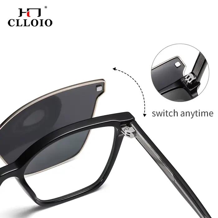 CLLOIO nouveau Style aimant pince sur optique myopie lunettes hommes femmes conduite lunettes de sol