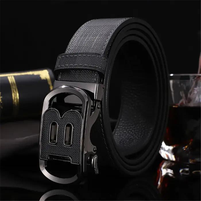 2025 haute qualité hommes ceinture concepteur en cuir véritable ceintures mâle métal automatique bou